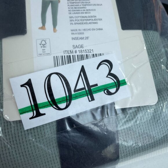 Max & Mia Waffle Knit Lounge Set Sage Striped Top & Solid Pants L  NWT 1043 - Picture 6 of 7